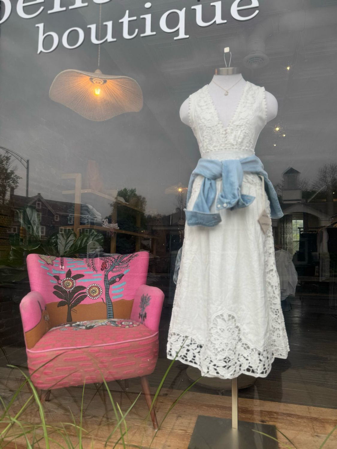 Farm Rio Off-White Richilieur Midi Dress