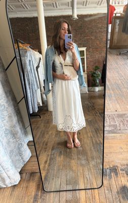 Farm Rio Off-White Richilieur Midi Dress