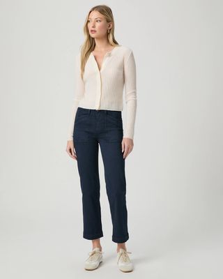 Paige Quincy Ankle in Vintage Navy Seascape