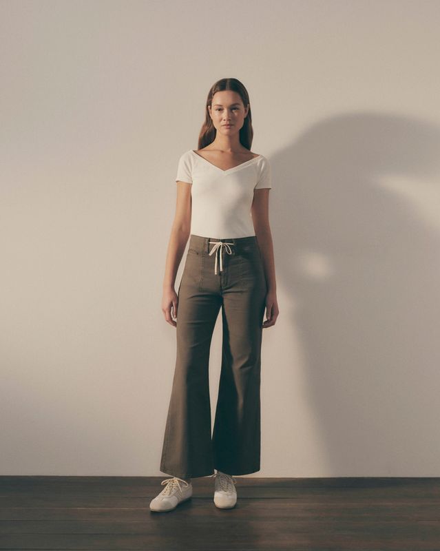 Paige Ari Wide Leg Pant in Vintage Ivy Green