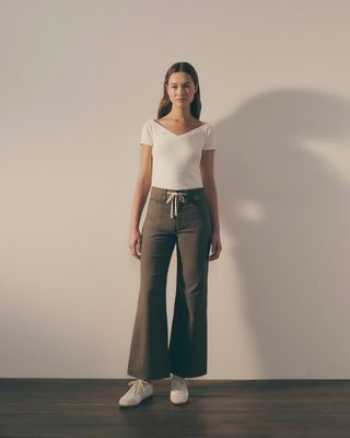 Paige Ari Wide Leg Pant in Vintage Ivy Green