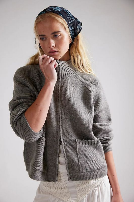 Free People On It Zip-Up Cardigan
