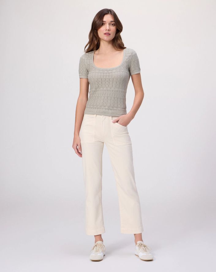 Paige Quincy Ankle Pant in Quartz Sand