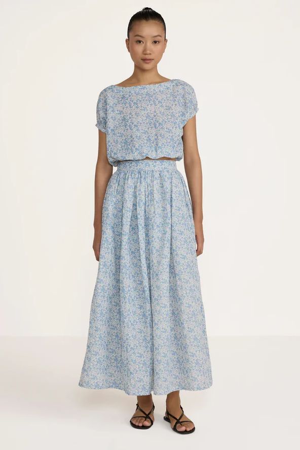 Laude The Label Relaxed Skirt in Blue Floral