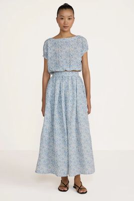 Laude The Label Relaxed Skirt in Blue Floral