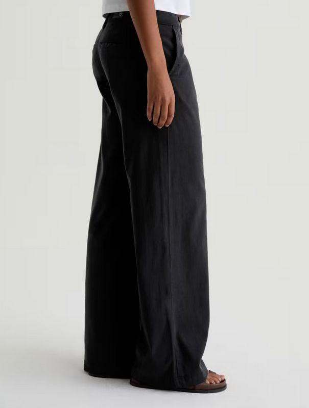 AG Caden Wide Leg Trouser in Black