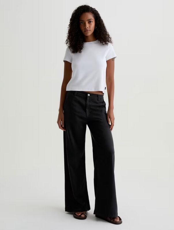 AG Caden Wide Leg Trouser in Black