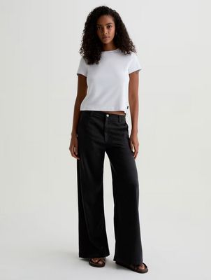 AG Caden Wide Leg Trouser in Black