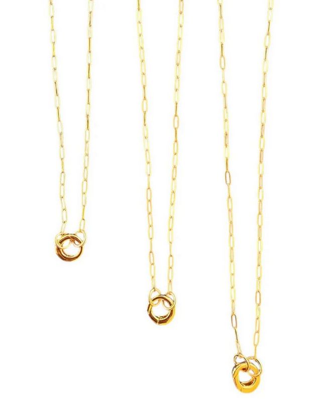 Sha Parle 15"-17" Gold-Filled Paperclip Chain with Charm Holder SH23