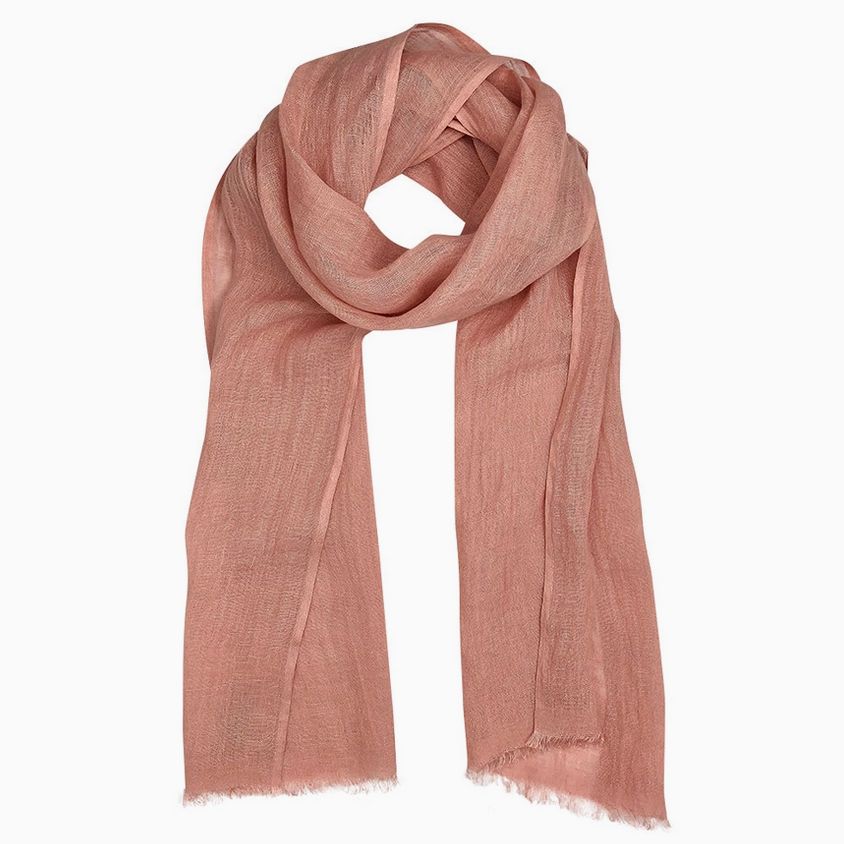 Slate + Salt Gauze Linen Scarf in Rose