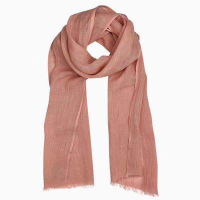 Slate + Salt Gauze Linen Scarf in Rose