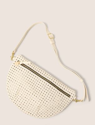 Clare V Grande Fanny Rattan Cream