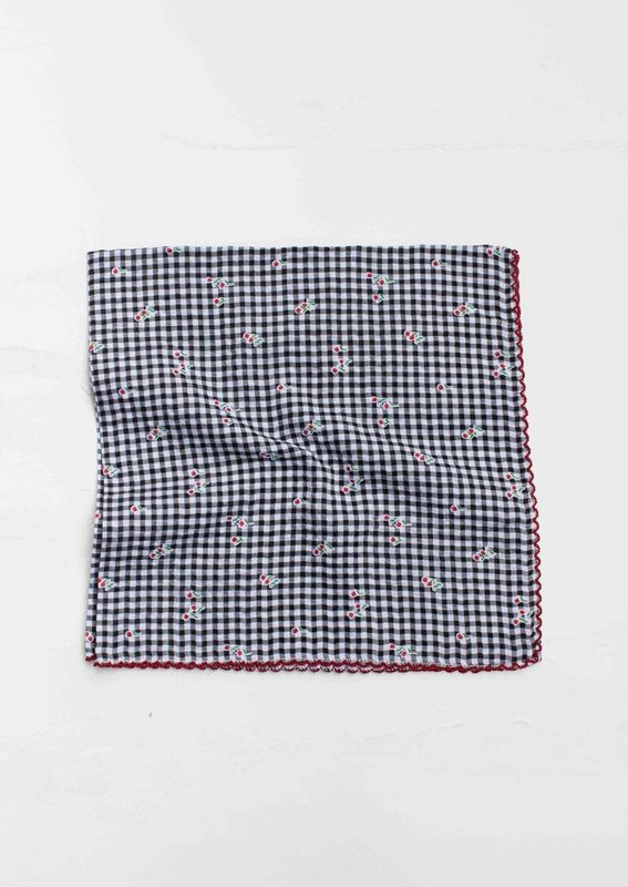 Tiepology Gingham Floral Scarf T2