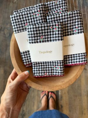 Tiepology Gingham Floral Scarf T2