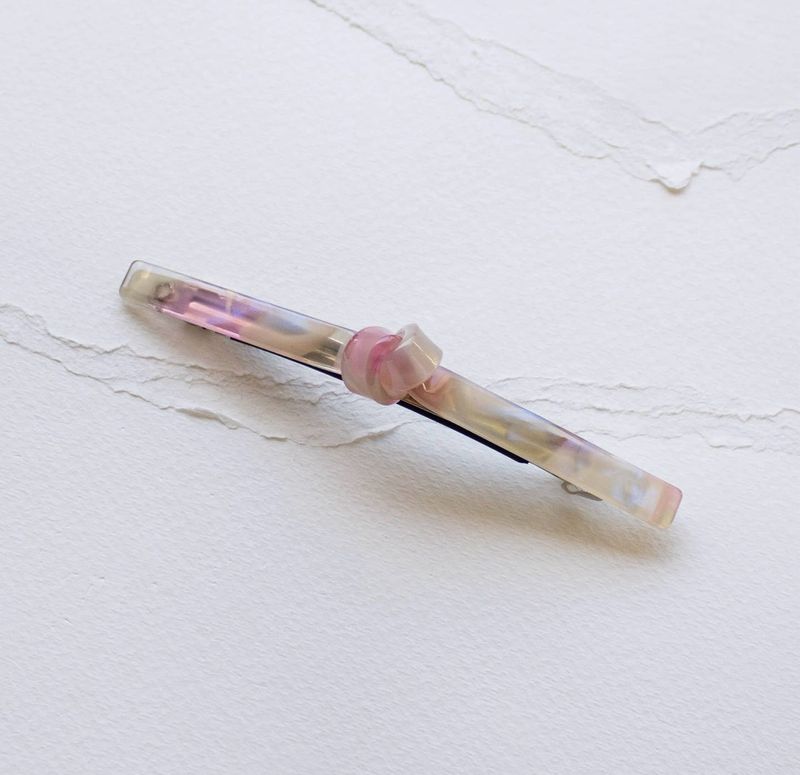 Tiepology Pink Eco French Twist Barette T8