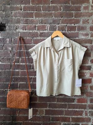 Bella Dahl Cap Sleeve Trimmed Shirt (Two Colors)