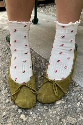 Le Bon Shoppe Petal Ruffled Hugger Crew Socks