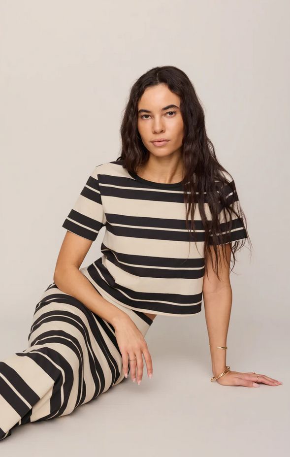 Z Supply Gail Striped Jeresy Midi Skirt