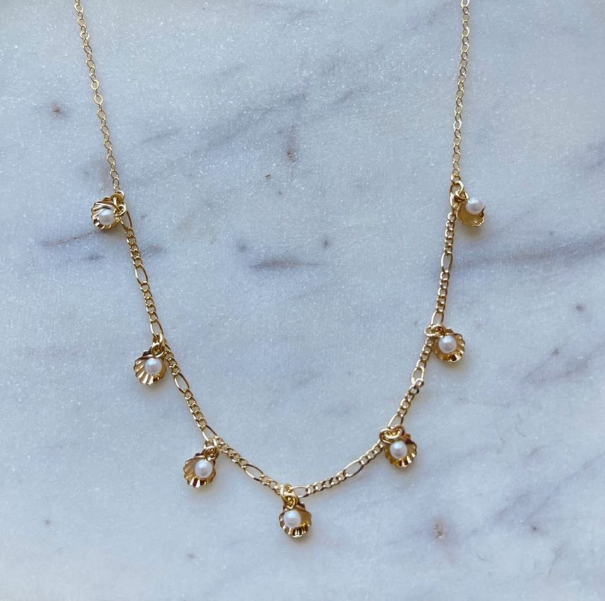 Jessica Matrasko Jewelry 16" Seraphina Necklace with Pearls Gold Filled JM47