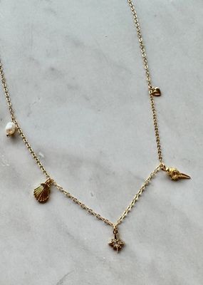 Jessica Matrasko Jewelry 16" Mira Charm Necklace Gold Filled JM44