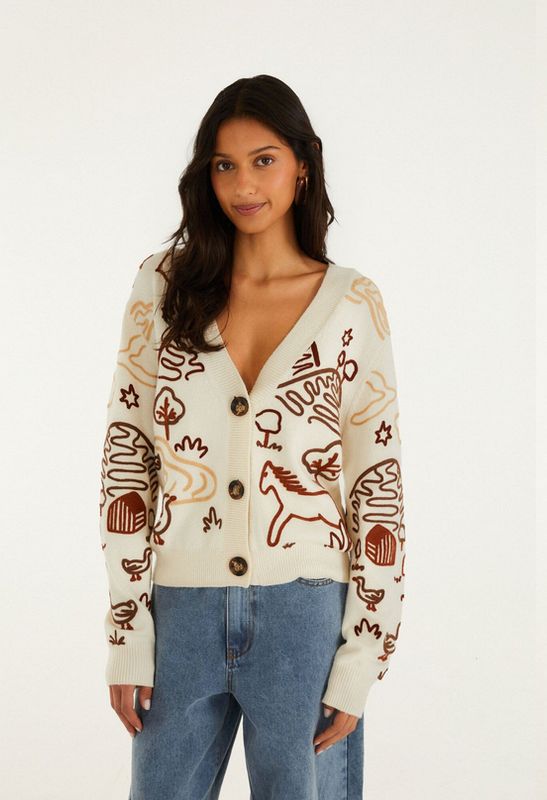 Farm Rio Countryside Cornelli Knit Cardigan