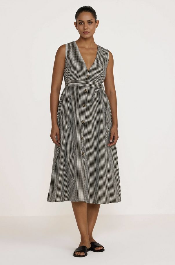 Laude The Label V-Neck Midi Dress