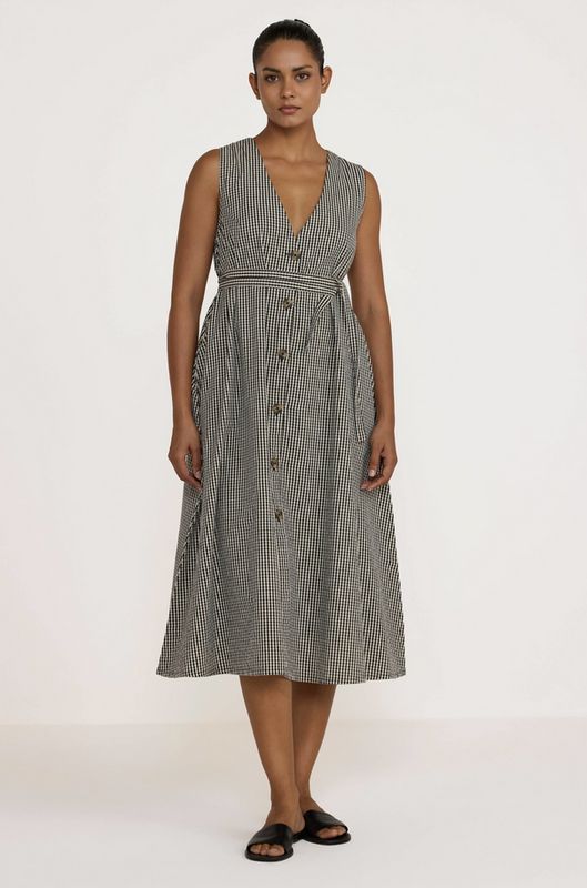 Laude The Label V-Neck Midi Dress