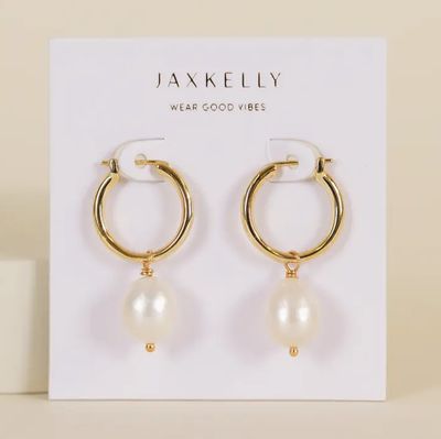 Jax Kelly Pearl Drop Gold Earrings JX62