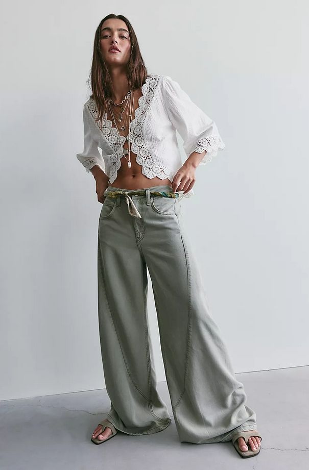 Free People Haven Twisted Wide-Leg Jeans