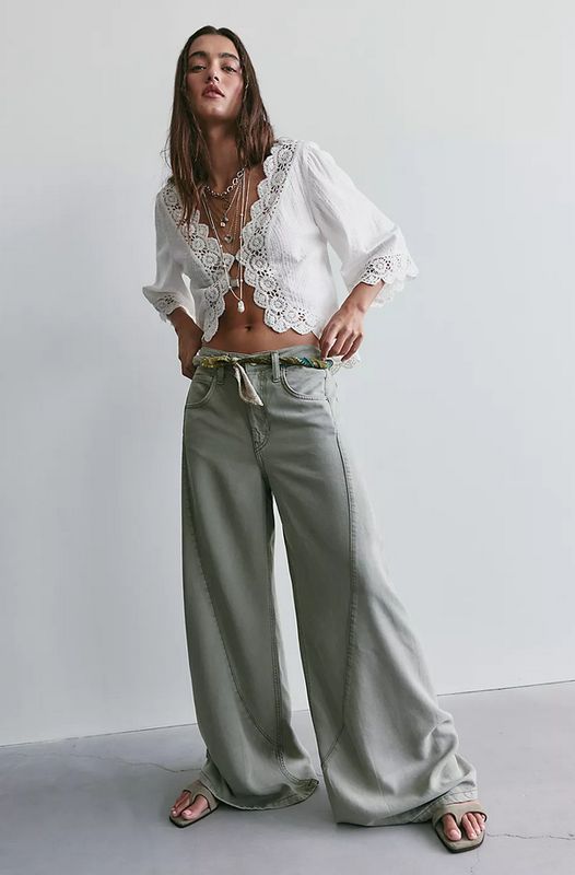 Free People Haven Twisted Wide-Leg Jeans