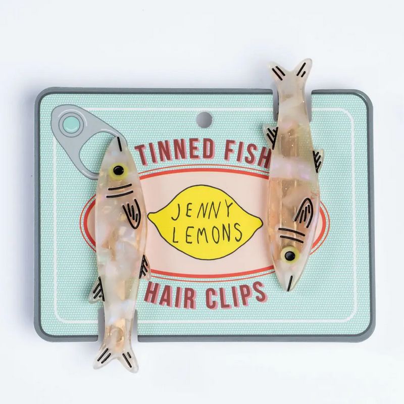 Jenny Lemons Gold Sardine Alligator Hair Clip Set JL14