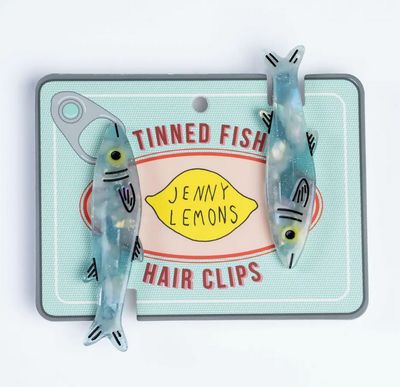 Jenny Lemons Blue Sardine Alligator Hair Clip Set JL15
