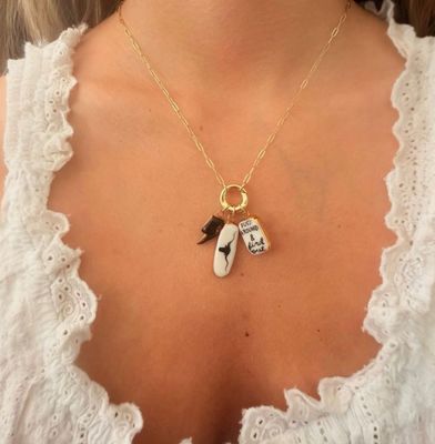 Sha Parle Lightning Bolt Charm in Black SH35