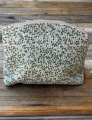 Belle's Nest The Retreat Makeup Zip Travel Bag In Green Pink BN19