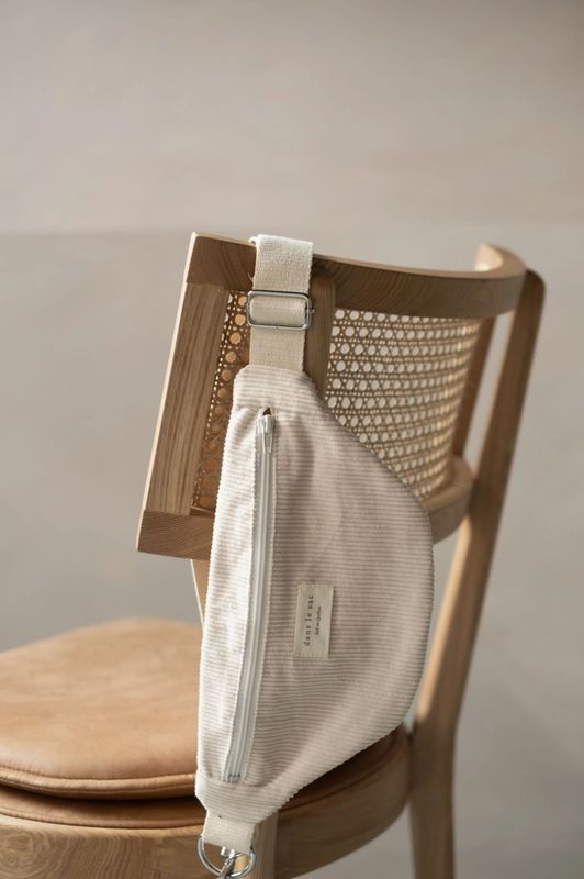 Dans Le Sac Corduroy Belt Bag in Vanilla