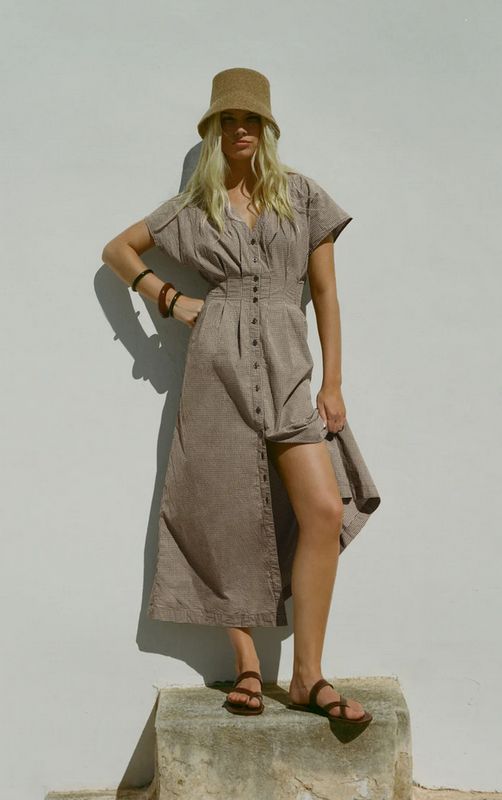 Z Supply Sanna Gingham Midi Dress