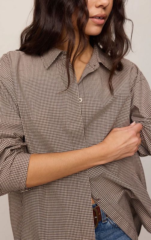 Z Supply On Duty Gingham Button Up Top