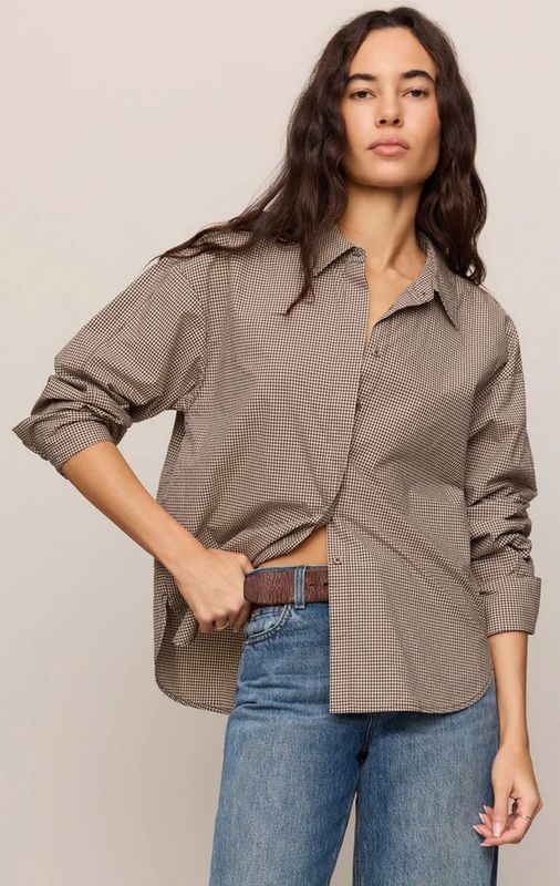Z Supply On Duty Gingham Button Up Top