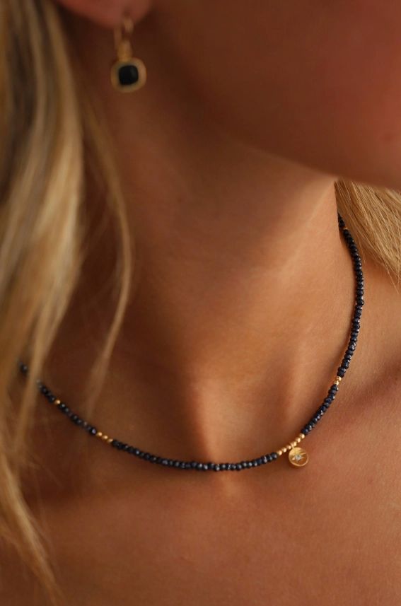 Katie Waltman Jewelry Beaded Star Medallion Necklace KW86