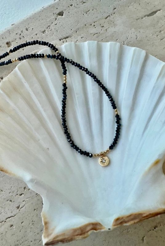 Katie Waltman Jewelry Beaded Star Medallion Necklace KW86