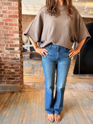 Milio Milano Crew Neck Batwing Knit Top (Multiple Colors)
