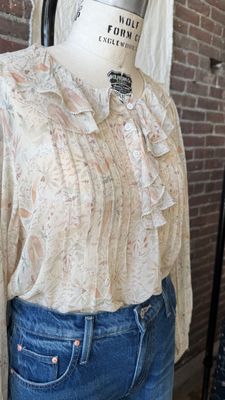 Indi &amp; Cold Art Deco Print Blouse