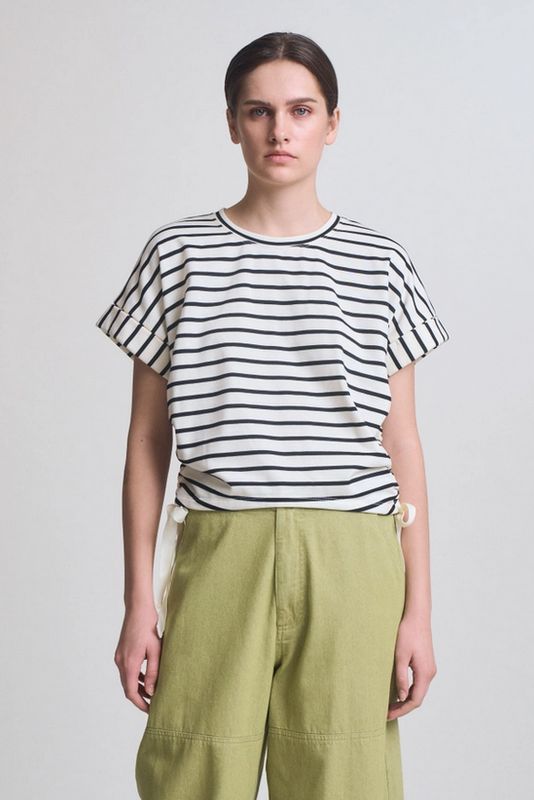 Grade &amp; Gather Stripe Drawstring Tee (Two Colors)