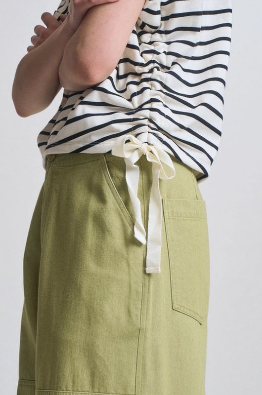 Grade &amp; Gather Stripe Drawstring Tee (Two Colors)