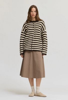 Grade &amp; Gather Striped Button Up Cardi