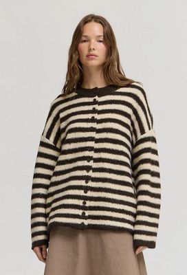 Grade &amp; Gather Striped Button Up Cardi