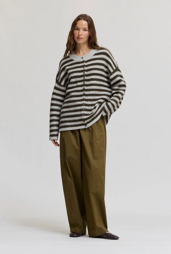 Grade &amp; Gather Striped Button Up Cardi (Two Colors)