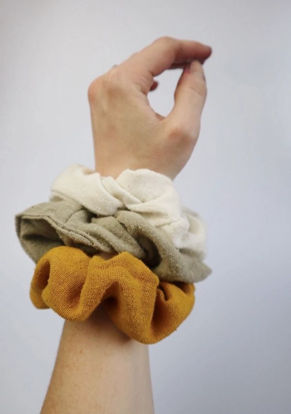 Raw Silk Naturally Dyed Hair Scrunchie (Multiple Colors)