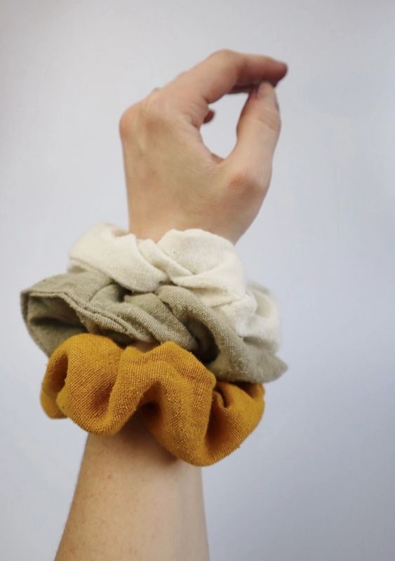 Raw Silk Naturally Dyed Hair Scrunchie (Multiple Colors)
