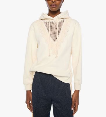Mother The Accent Square Hoodie in Antique White